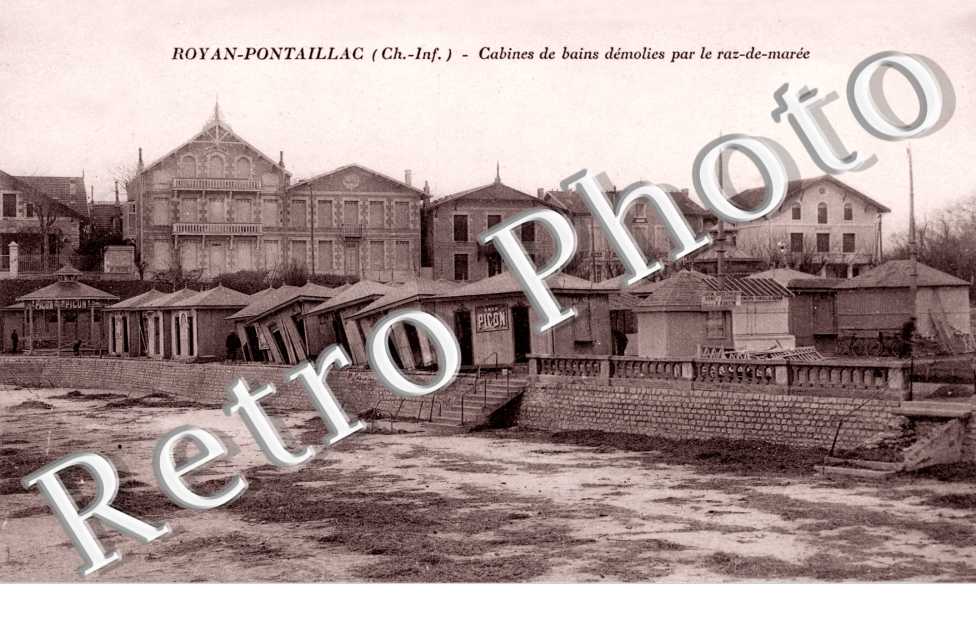 PONTAILLAC - Cabines de bains demollies par le raz de maree