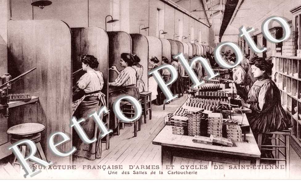 manufacture francaise d&#039;armes et cycles de st etienne, une des salles de la cartoucherie