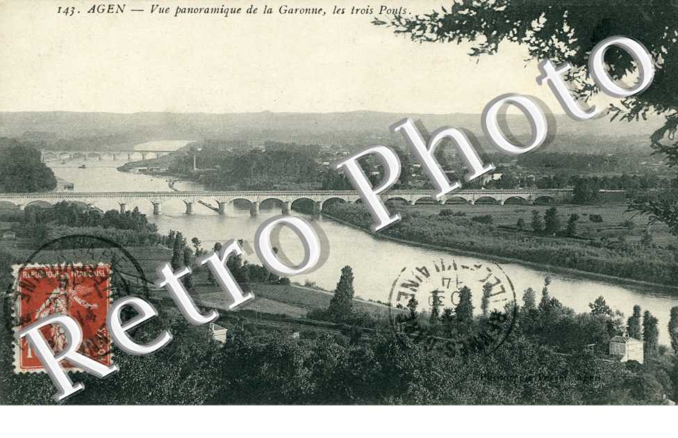 vue panoramique de la Garonne, les trois Ponts