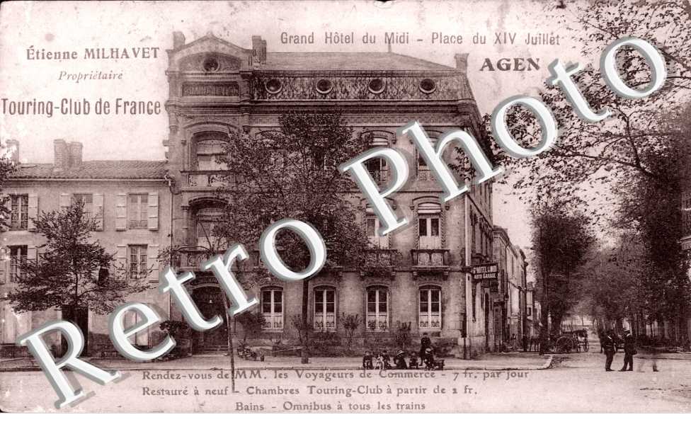 Grand Hotel du Midi - Etienne Milhavet propriétaire -  place du XiV Juillet