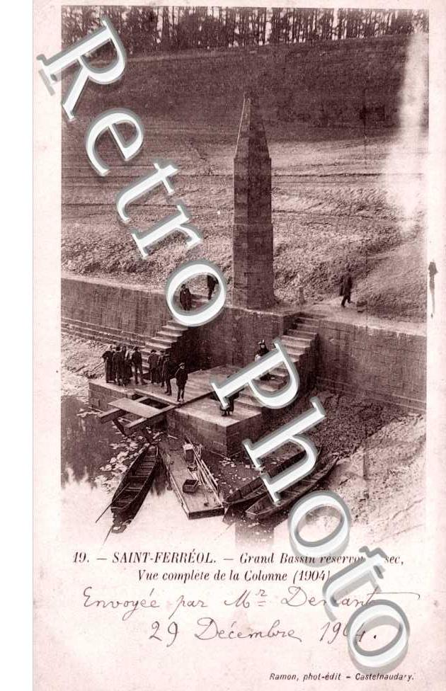 Grand Bassin Reservoir a Sec, Vue complete de la Colonne 1904