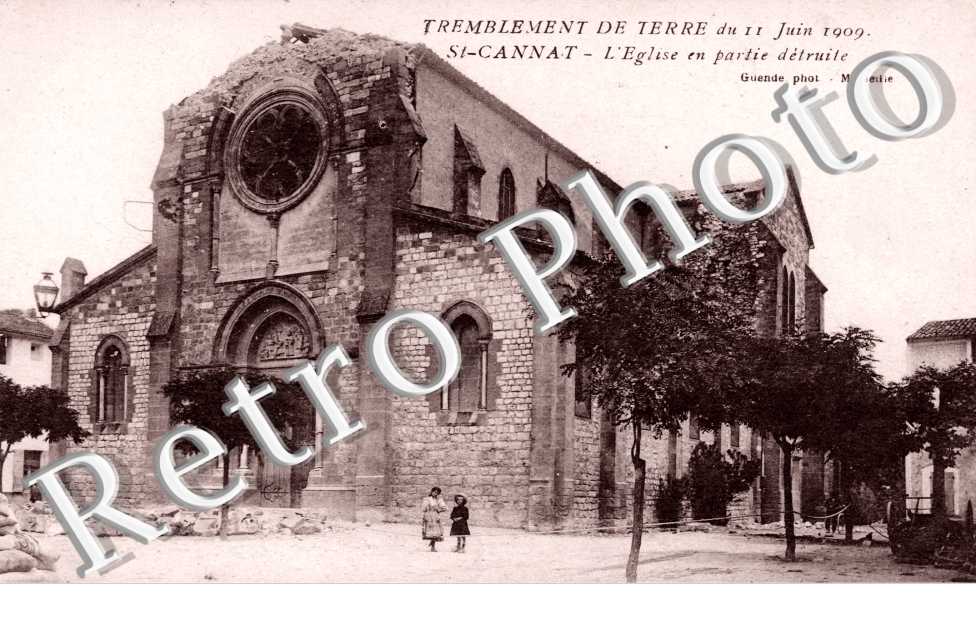 Tremblement de terre du 11 juin 1909 - eglise detruite