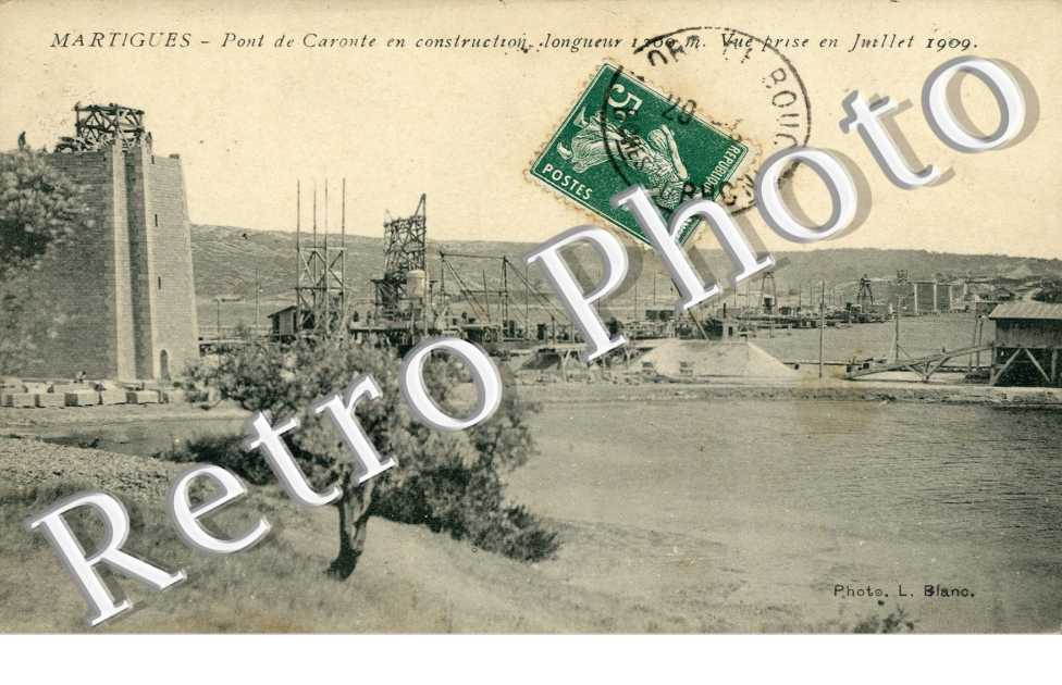 Pont de Caronte en construction, Vue prise en juillet 1909