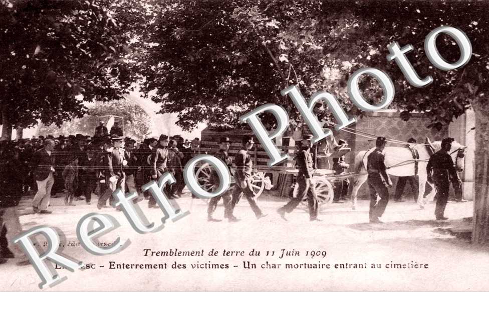 tremblement de terre 11 juin 1909 - un char mortuaire