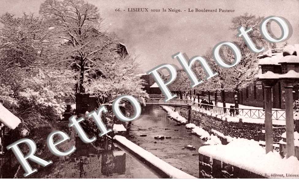 le Boulevard Pasteur Lisieux sous la neige