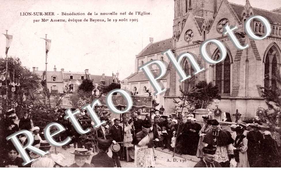 benediction de la nouvelle nef de l'eglise, par Mgr Amette, eveque de Bayeux, le 19
