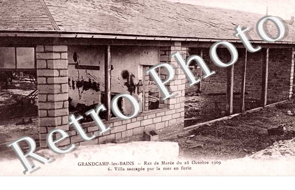 raz de maree du 28 octobre 1909 Villa saccagee par la mer en furie