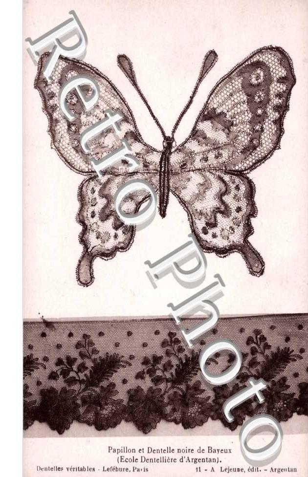 papillon et dentelle noire