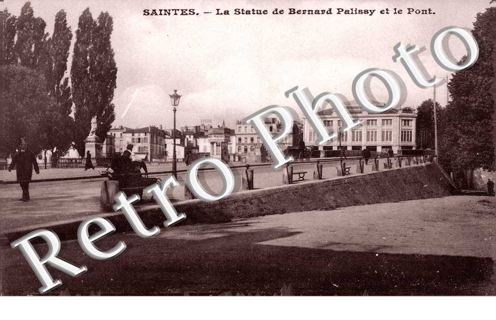 Statue de Bernard Palissy et le Pont