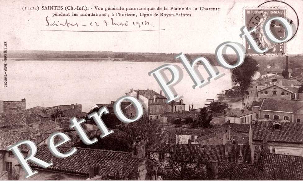 Vue Generale Panoramique de la Plaine de la Charente pendant les Inondations, Ligue de Royan-Saintes