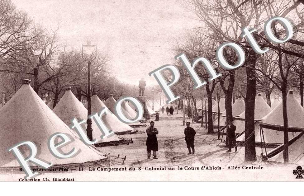 Le campement du 3e colonial sur le cours d'Ablois