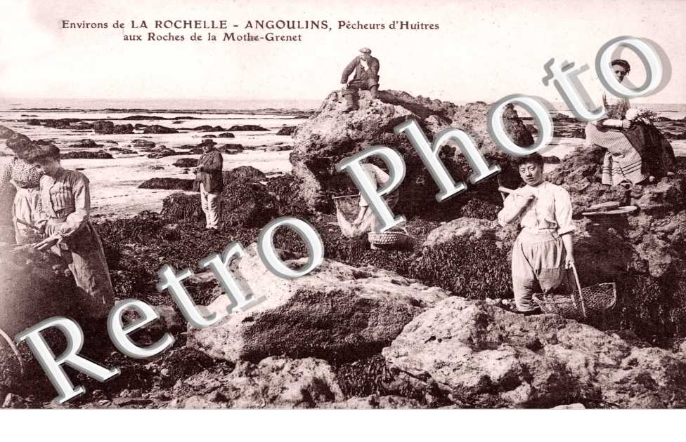Pecheurs d'Huitres aux Roches de la Mothe Grenet