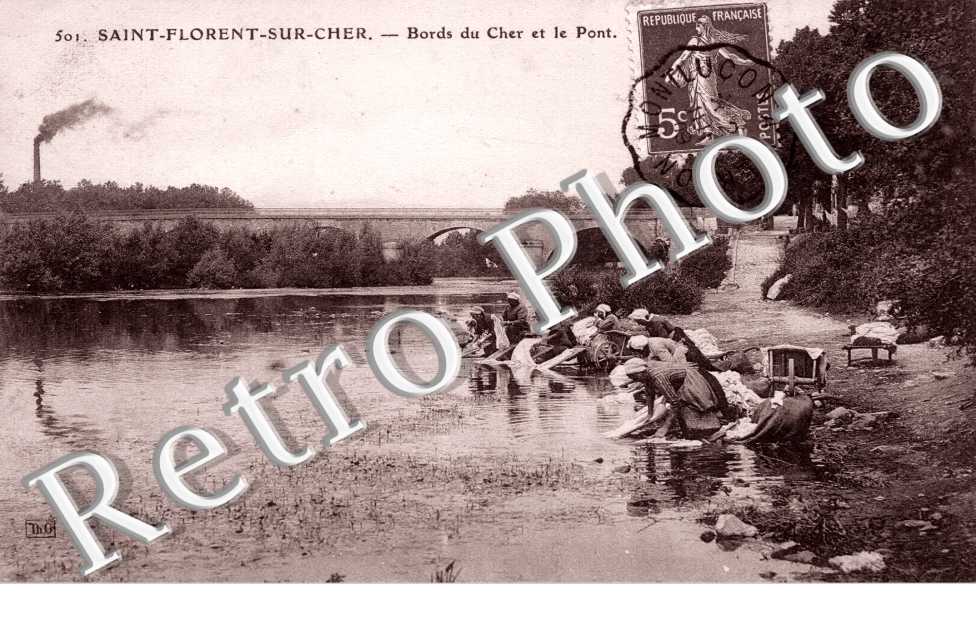 bords du cher et le pont