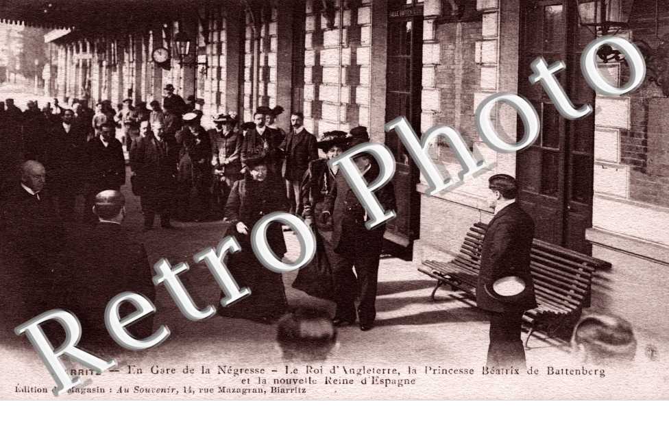 La gare de la Negresse - Le roi d&#039;Angleterre, la princesse Beatrix..