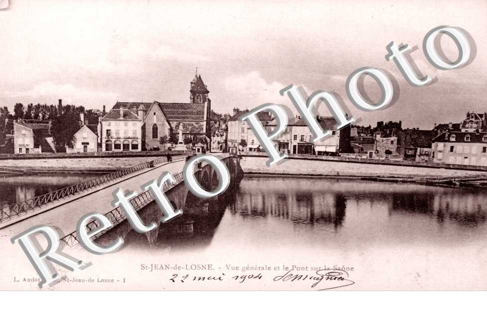 vue generale et le pont sur la saone
