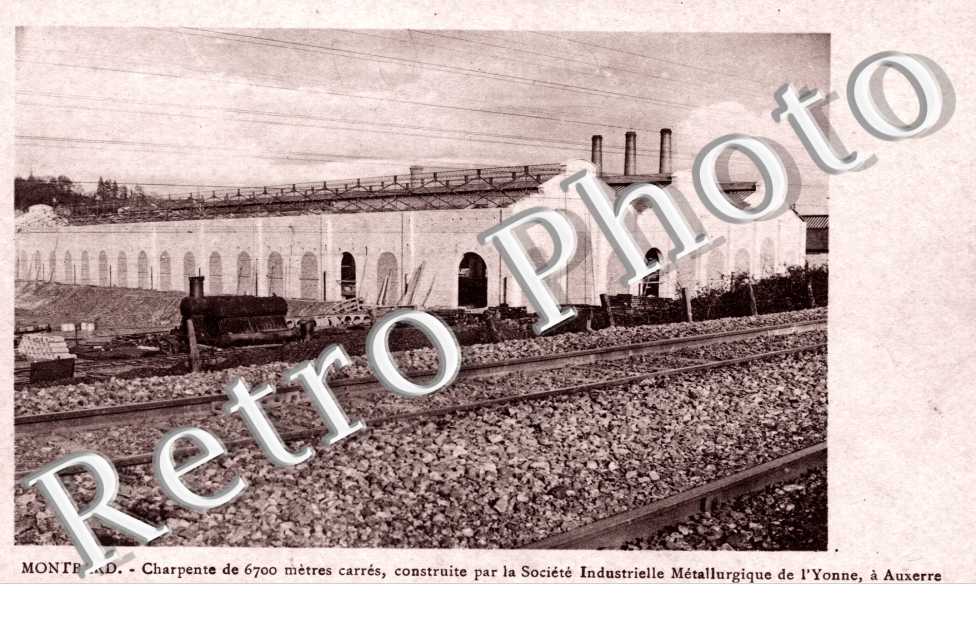 Charpente de 6700 metres carres, construite par la societe industrielle Metallurgique de l'Yonne, a Auxerre
