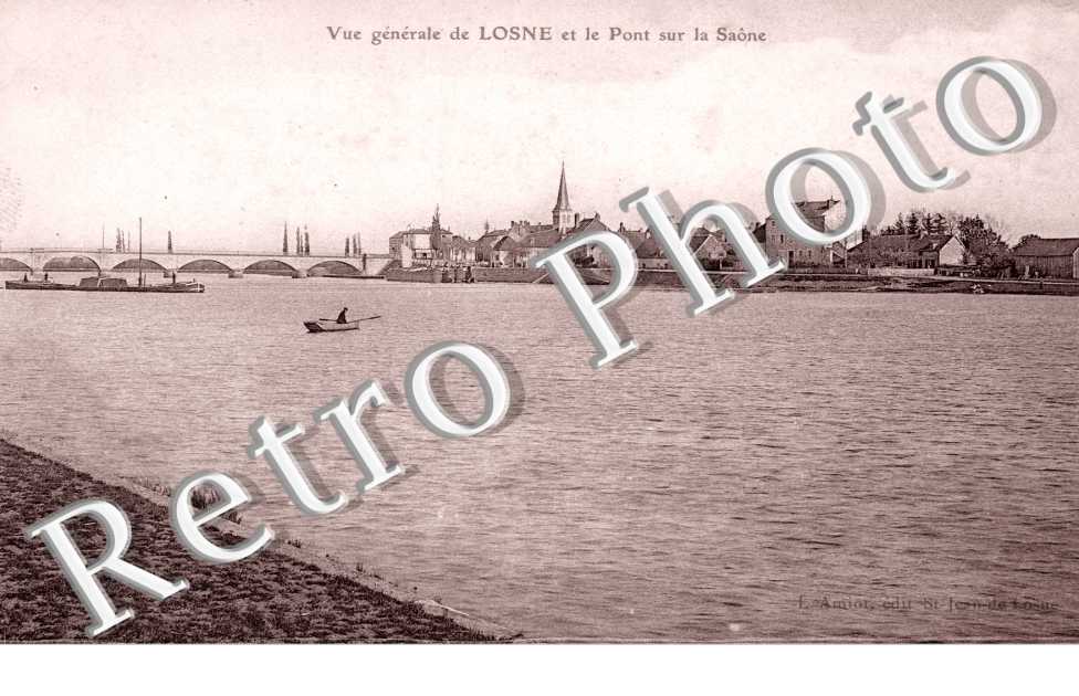 Vue Generale de Losne et le Pont sur la Saone