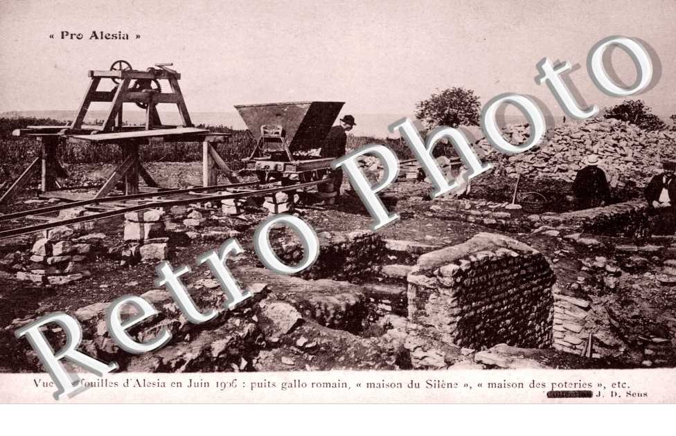Vue des fouilles d'Alesia en 1906 - ARCHEOLOGIE