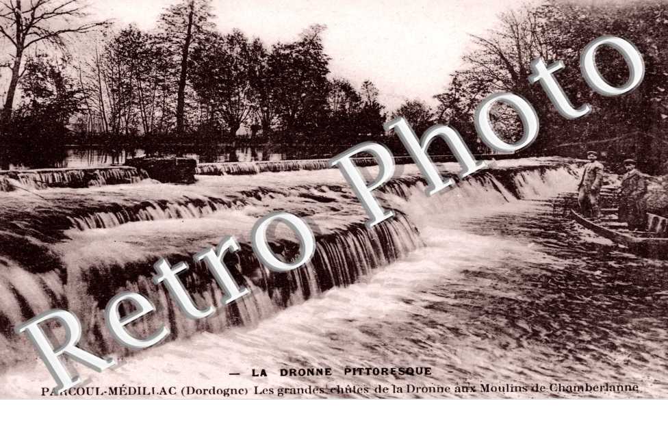 Grandes chutes de la Dronne au moulin de Chamberlanne