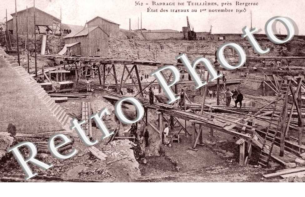 Barrage de Tuillieres, Etat des Travaux au 1er novembre 1905
