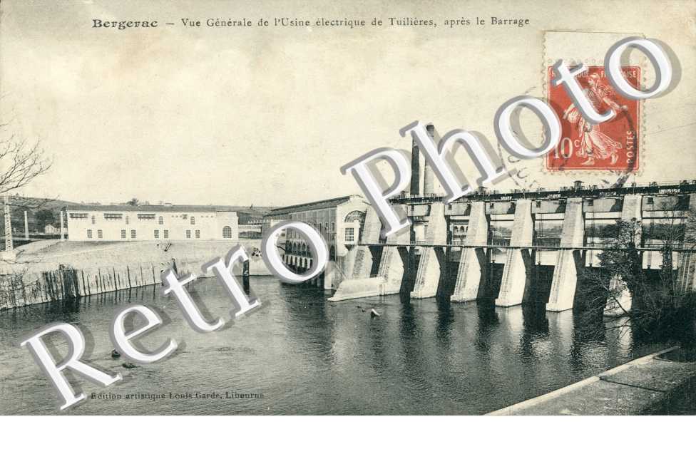 Vue Generale de l'Usine electrique de Tuilieres apres le Barrage