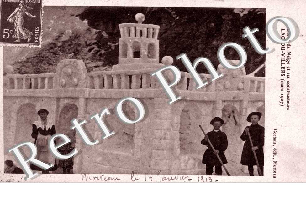 Chateau de neige et ses constructeurs LAC-DU-VILLERS (mars 1907)