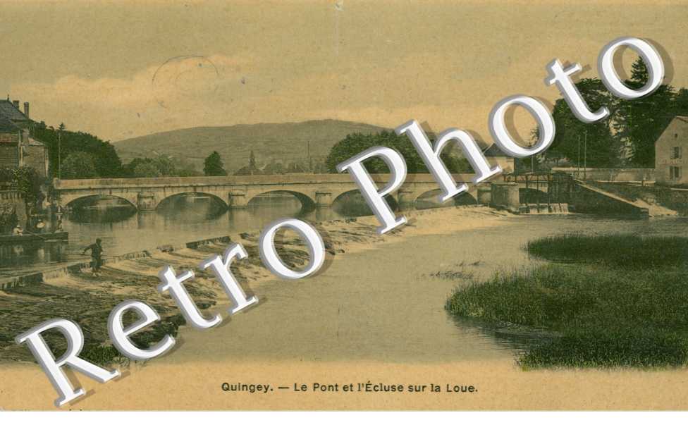 le pont et l&#039;ecluse sur la loue (toilee couleur)