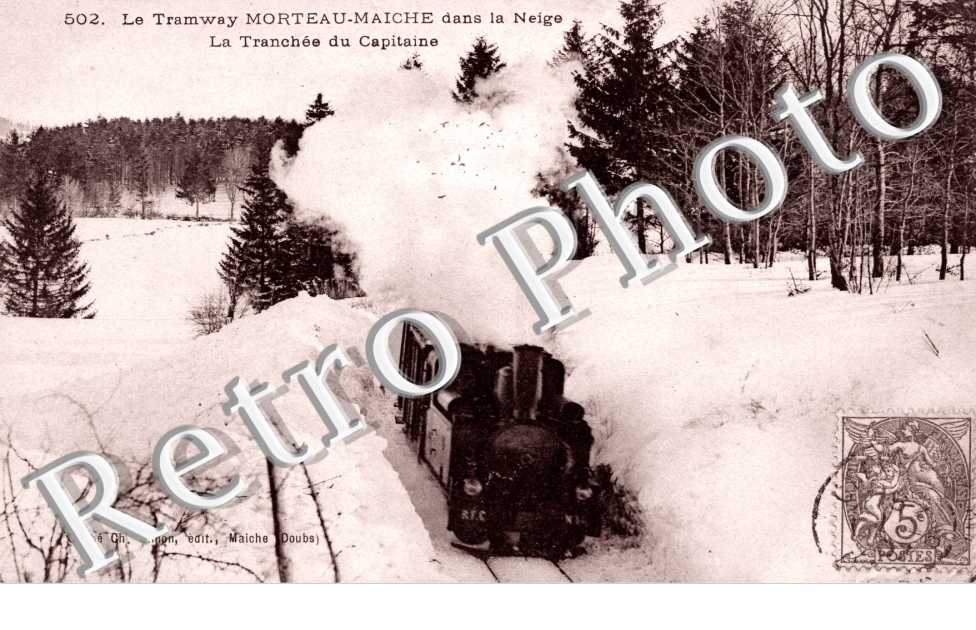 Le tramway dans la neige - tranchee du capitaine