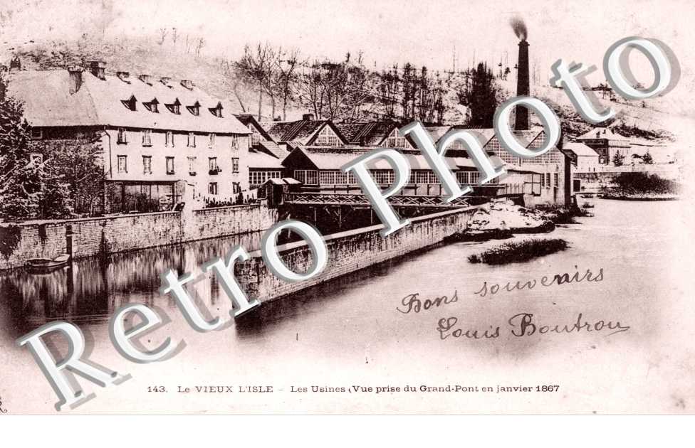 les Usines, Vue prise du Grand-Pont en janvier 1867
