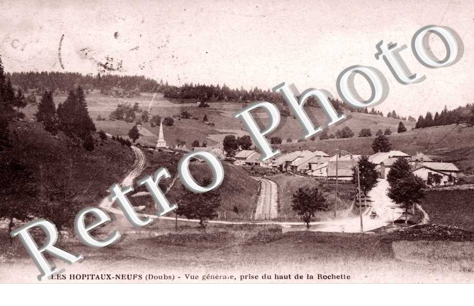 Vue Generale prise du haut de la Rochette, Route de Vallorbe et Entree du Tunnel