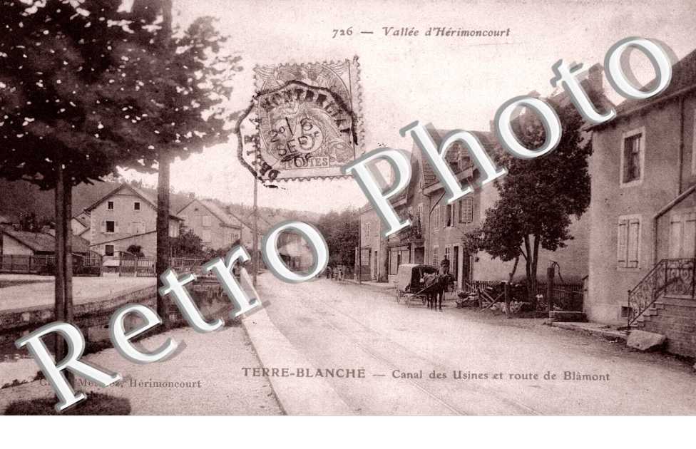 Terre Blanche. canal des usines et route de blamont