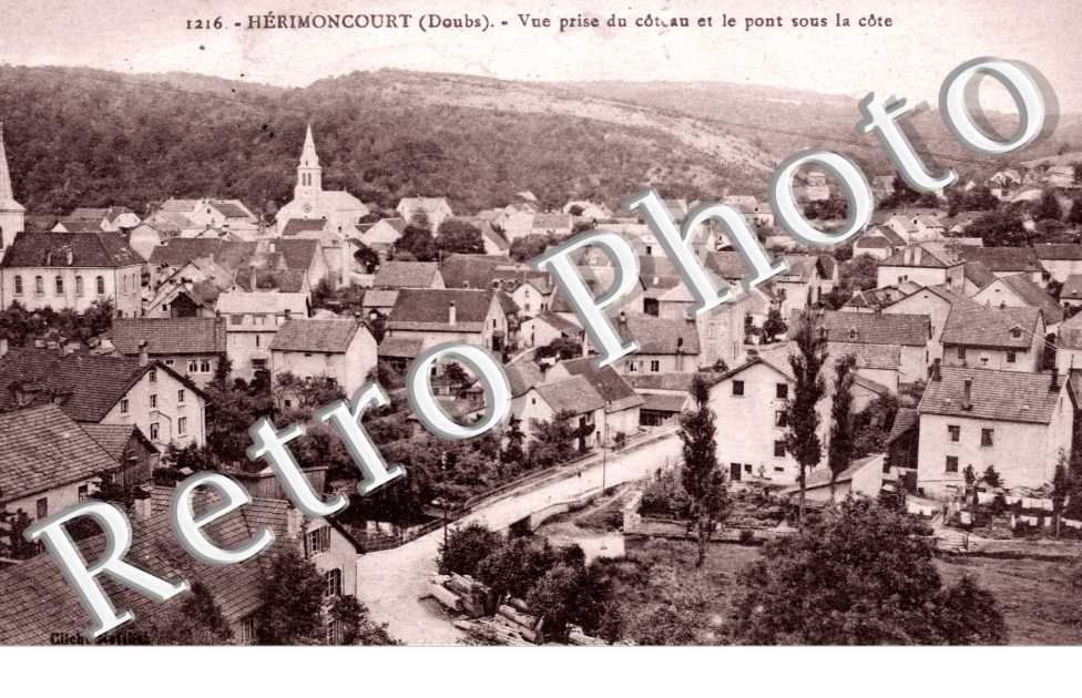 Vue prise du coteau et le Pont sous la cote