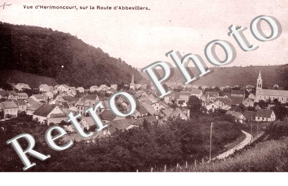 Vue d'Herimoncourt sur la Route d'Abbevillers