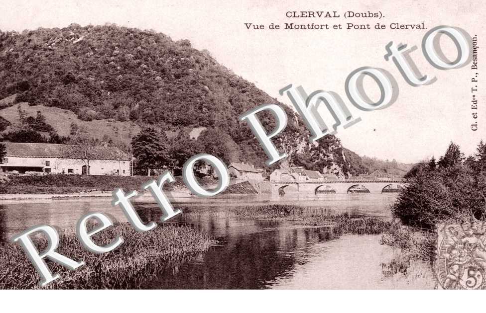 Vue de Montfort et pont de Clerval