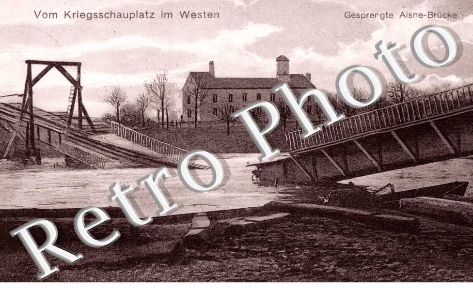 Gesprengte Aisne-Brucke