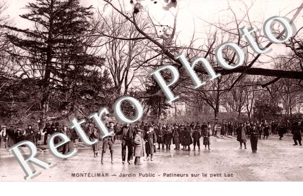 jardin public patineurs sur le petit lac