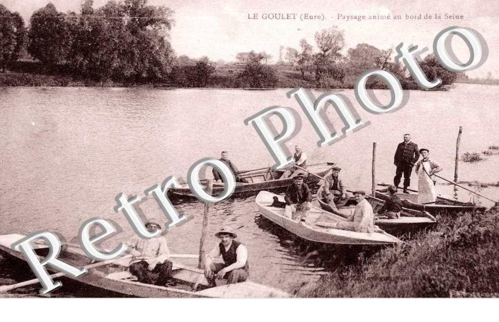 Le Goulet -  Paysage anime au bord de la Seine