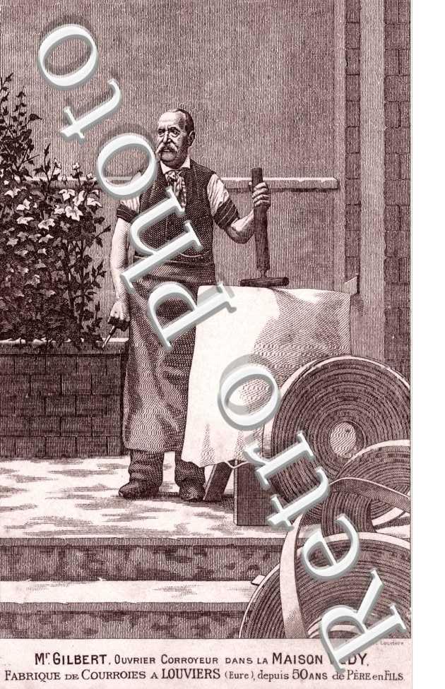 Mr Gilbert - ouvrier Corroyeur dans la maison Vedy - fabrique de Courroies
