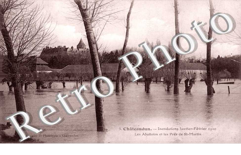 Inondations 1910, les Abattoirs et les Pres de St Martin