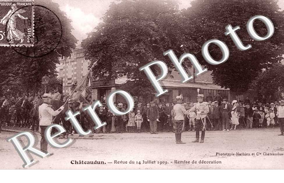 revue du 14 juillet 1909, remise de decoration