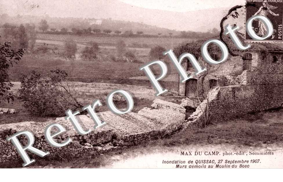 Inondation 27 sept 1907 - mur demolis au moulin du Bosc