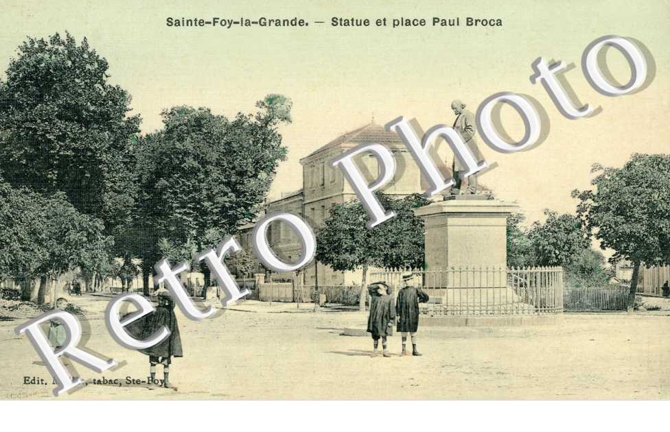statue et place paul broca (toilee couleur)