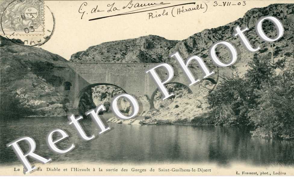 le pont du diable et l'herault a la sortie des gorges
