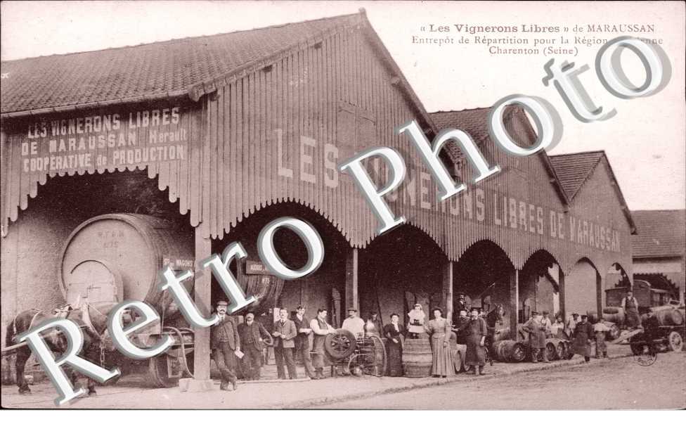 entrepot de repartition pour la region parisienne  - "les vignerons libres"  - TEXTE DES VIGNERONS SOCIALISTES AU DOS