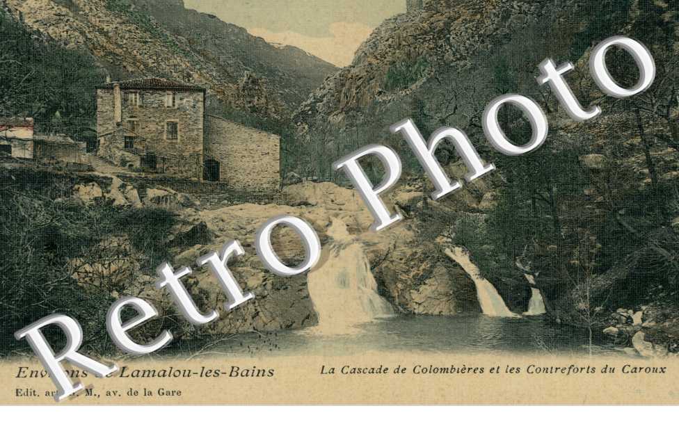 La cascade de Colombieres et les contreforts du Caroux
