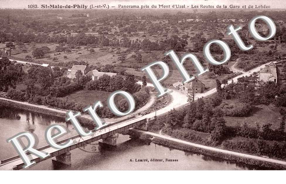 Panorama pris du Mont d&#039;Uzel, les Routes de la Gare et de Loheac