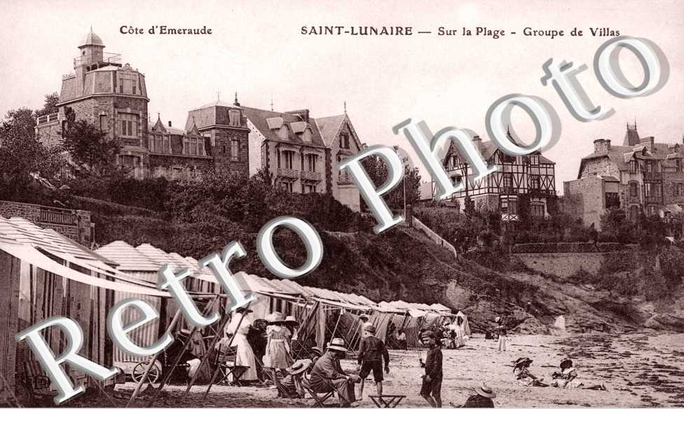 sur la plage, groupe de villas