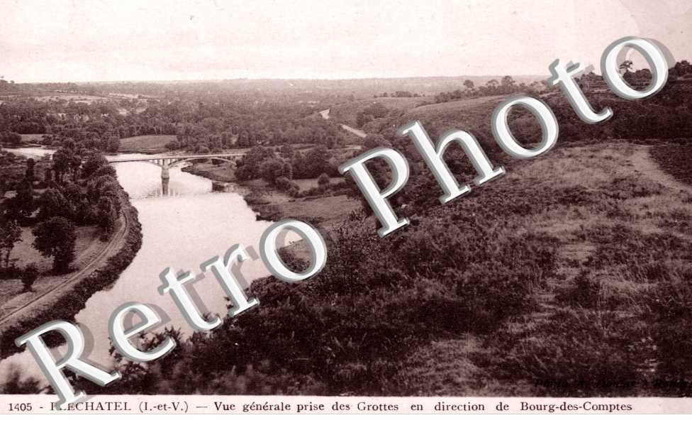 Vue generale prise des grottes en direction de Bourg-des-Comptes