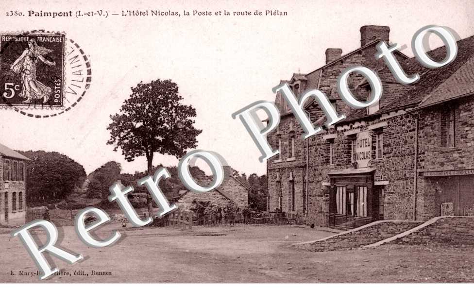 l&#039;hotel nicolas, la poste et la route de plelan