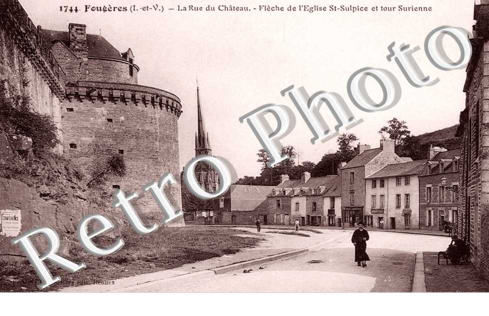 Rue du Chateau, Fleche de l&#039;Eglise St Sulpice et Tour Surienne